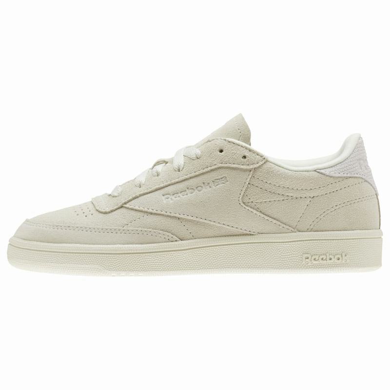 Reebok Club C 85 Nubuck Tenisky Damske - Béžové/Biele AW7867UM